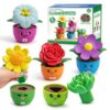GEERAY 5 Sets Montessori Toddler Flower Garden Toys, Color Shape Sorting & Matching Game for Kids, Spring Toy Sensory Gardening Gift for 1 2 3 Year Old Girls & Boys, Preschool Classroom Learning