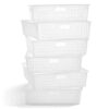 Geetery 6 Pack Classroom Storage Baskets with Handle 14''x10'' Paper Tray Holds A4 Turn in Trays Plastic Paper Baskets Desk Organizer Bin for Classroom, Library, Office, Home (Clear)