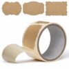 Geettcaifu 100Pcs Kraft Paper Gift Tags Stickers 3x2 Inch Self-Adhesive Blank Labels for Jars Bottles Christmas Easter Holiday Presents Wedding Decorations (Brown)