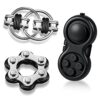 Gejoy 3 Pcs Fidget Toys Adult Set - Controller Fidget Pad, Bike Chain & Flippy Chain, Silent Sensory Stress Relief Toys for ADHD Add OCD Anxiety, Office Work Study for Teens Adults(Black)