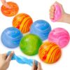 Gemscream 6 Pack Fidget Stress Balls for Adult Slow Rising Squeeze Ice Cube Gradient Flowing Silent Sensory Stress Balls for Anxiety Relief Party Favor Goodie Prizes (2.4 Inches)