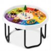 Gemscream Sensory Tray Durable Play Tuff Tray with Adjustable Height Stand for Kids Toddlers Indoor Outdoor for Sand Water Block Pasta Rainbow Rice Christmas Novelty Gifts(White,Medium)