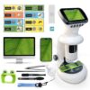 GEMUFO Microscope for Kids with 12 Slides, 200X-1000X,2.4" Screen Digital Handheld Kids Microscope Kit, Portable Pocket Removable Miniscope Science Toys Gifts for for 3 4 5 6 7 8 9 10 11 12 Year Old