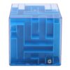 Generic 8.5cm Maze Puzzle Money Box, 3D Transparent Educational Interactive Savings Box with Lock Hole for Cash Gifts (Blue)
