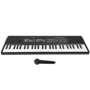Generic Electronic Organ 54-Key Mini Keyboard Musical Toy with Microphone and Recording Function for Kids Black and White 1 Unit
