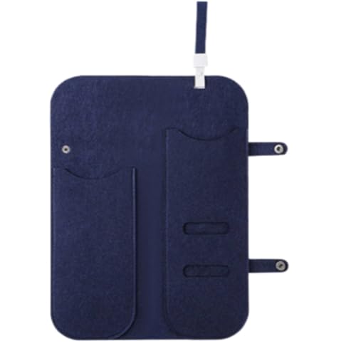 Generic Hair Iron Pouch Heat Resistant Case Organizer Holder with Thick Felt Material for Safe Tabletop Use and Storage Suitable for Home use Salon Travel, Navy Blue, Felt Hangable