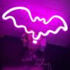 Generic Halloween Neon Signs Bat LED Light Decorative Sign for Wall Decor Room Party Kids Gift 36 * 2 * 18cm (#3)