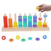 Generico Color Sorting Toys | Wooden Educational Sensory Activities,Sensory Toys Stacking Combine Shapes | For Kids Home School Daycare Travel Birthday