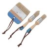 Generic Paint Brush Set Multipurpose and Wide Flat Head Brushes 3pcs with Beech Wood Handles and Natural Pig Bristles Nonslip Grip for Furniture and Groove for DIY and Restoration