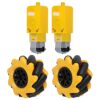 Generic Robot Mecanum Wheel Wheel Roller 48mm Smart Car Set 4WD Drift Translation Movement Rubber Coated ABS DIY Components with TT Geared Motor for Smart Robot C