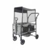 Generic Twin Infant Carriage Push Cart Wagon with Practical Handles Four Wheeled Movement Ventilated Mesh Side Panels Compact Storage Area Suitable for, Gray, Gray, Two-Seater Small