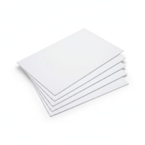 Generic White Cardboard Paper Double-Sided Coated Cardstock Glossy Drawing Sheet Smooth Finish Suitable for Student Art Kindergarten Crafts Professional Printing, A5 White Cardboard 200g 100 Sheets