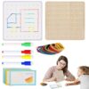 Geo Board Set - Wooden Geoboard for - Wooden Geoboards with Rubber Bands, Educational Toy Gift for Boys and Girls