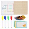 Geo Board Set,Geometric Shapes for Kids - Pattern Cards and Rubber Bands Create Figures Shape STEM Puzzle Brain Teaser for Children