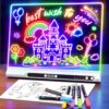 Geokay 16“ Rechargeable LED Drawing Board, 9-Color Light Modes with Timer