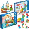 Geomag Magnetic STEM Building Bundle – Magicube Montessori Blocks + Dinosaur Magnetic Tiles Set for Kids