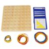 Geometric Shape Learning Toy Wooden Geoboard with Colorful Elastic Rubber Bands Math Teaching Tool for Topological Pegboard
