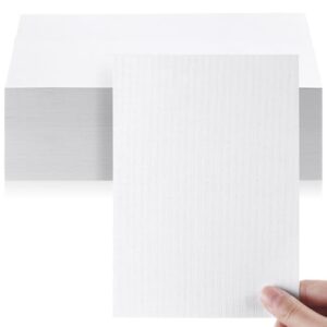 Geosar 50 Sheet Linen Cardstock Invitation Cardstock Heavyweight Printer Paper 92lb 250gsm Index Cards for Printer Cover Postcards Blank Flash Note Greeting (5 x 7 in,White)