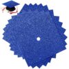 Gersoniel 12 Sheets Glitter Construction Paper for Grad Caps 10" x 10" 250 GSM Cardstock Graduation Hat Decorations for DIY Grad Caps Toppers Craft(Royal Blue)