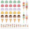Gersoniel 55 Pcs Ice Cream Builder Activity Classroom Back to School Matching Game Ice Cream Preschool Learning Activities for Kids Party Favors Summer Stacking Craft Brain Training Educational Toys