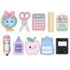 Gersoniel 60 Pcs Back to School Bulletin Board Cutouts Decoration Pastel Classroom Bulletin Board Cutouts Cartoon Stationery Shaped Classroom Decorations 350 GSM Cut Outs for Chalkboard Wall Decor
