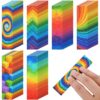 Gersoniel 72 Pcs Anxiety Sensory Strips Sticker for Mood Calming, Mental Health Awareness Item Mindfulness Sticker for Stress Relief Calming Corner Special Education School Office(Rainbow)