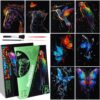 Gersoniel 8 Pack Scratch Paper Art for Adult Glow in The Dark Scratch for Adult Rainbow Painting Paper Sheet with Pen/Cleaning Brush Noctilucent Engraving Scratchboard for Craft Gift, Relieflief