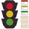 Gersoniel Classroom Stoplight Behavior Chart with Wooden Clothespins Traffic Light Behavior Pocket Chart Hanging Classroom Management Learning Tools for Teacher Back to School Discipline (Spanish)