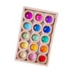 getuse Rainbow Building Blocks Sensory Training Toys for Kids - Translucent Acrylic & Wood Stacking Cubes 11.61x6.89 inch Educational Learning Toy Birthday Gift