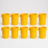 Getzi 10 Pack 55 Gallon Yellow Round Commercial Trash Can, Heavy-Duty Plastic Waste Bin for Restaurant, Office, School, Garage, Warehouse
