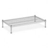 Getzi 24" x 42" x 8" Chrome Wire Dunnage Shelf, NSF Certified Commercial Floor Storage Rack, Heavy Duty 4-Post Elevated Shelf for Restaurant, Pantry and Warehouse