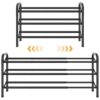 Gewudraw 3 Tier Shoe Organizer, Shoe Rack for Closet, 28“ Metal Shelf Can Expandable to 42“, for Bedroom, Entryway, Closet, Garage, Adjustable to 18 Pairs Shoes, Black