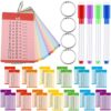 Geyee 52 Pieces Multiplication Flash Cards 0-12 Math Flash Cards Times Table Card for 1st to 3rd Grade Kids with 4 Dry Erase Markers and 4 Rings Set Educational Times Table Flashcard Learning Supplies