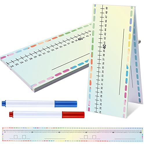 Geyee Number Lines for Students Dry Erase Number Board with 2 Dry Erase Markers 12 x 5 Inch Math Manipulatives 0 to 100 Double Sided White Board with Lines for Teacher Kids Classroom(Sweet Color)