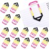 Geyoga 15 Pcs Back to School Supplies Jumbo Teacher Acrylic Paper Clips 4 Inch Teacher Appreciation Glitter Pencil Paperclips Cute Large Bookmark for Back to School Gifts Classroom Office Supplies