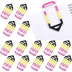 Geyoga 15 Pcs Back to School Supplies Jumbo Teacher Acrylic Paper Clips 4 Inch Teacher Appreciation Glitter Pencil Paperclips Cute Large Bookmark for Back to School Gifts Classroom Office Supplies
