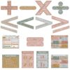 Geyoga 15 Pcs Educational Math Posters Set for Elementary Classroom Symbol Keywords Vocabulary Addition Back to School Subtraction Multiplication Division Posters for Middle Supplies(Neutral)