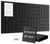 G Gamit Large Felt Wall Tiles Bulletin Board,Large Cork Board Alternative with 30 Pushpins,8-Pack Felt Pin Board with 56 Safe Removable Adhesive Tabs for Home Office School (Black)
