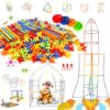 Ggiibro Creative Straw STEM Building Toys 450Pcs Aged for 3-5 5-7 Preschool Kids Constructor Toy Thin Tube Toy DIY Educational Interlocking Plastic Engineering Toys Kit for Boys and Girls