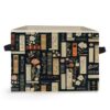 Ghoaoivo Dark Floral Book Storage Box Bins, Bookish Reading Lover Gifts Collapsible Storage Basket Organizer for Reading Room Corner Nook Library Girls Bedroom Home Clothes Books