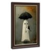 Ghost Under Umbrella Canvas Wall Art, Whimsical Rain Decor for Home