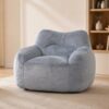 Giant Bean Bag Chair for Adults, Large Memory Foam BeanBag Chairs with Filler, Oversized Faux Fur Bean Bag Sofa, Comfy Reading Chair for Bedroom, Soft Floor Chair for Living Room Game Room (Grey)