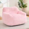 Giant Bean Bag Chair for Adults, Large Memory Foam BeanBag Chairs with Filler, Oversized Faux Fur Bean Bag Sofa, Comfy Reading Chair for Bedroom, Soft Floor Chair for Living Room Game Room (Pink)