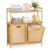 Giantex Double Tilt Out Laundry Hamper w/2-Tier Storage Shelf