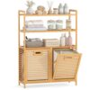 Giantex Double Tilt Out Laundry Hamper with 3-Tier Storage Shelf