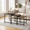 Giantex Nesting Coffee Table Set of 3, Small Center Tables for Living Room