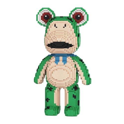 Giant Frog Bear Micro Blocks (5650 Pcs), Cute Buildable Bear Bricks, Zen DIY 3D Puzzles for Anxiety Relief, Unique Gift for Adults & Boys Girls