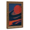 Giant Red Planet and Figures Canvas Wall Art Epic Sci-Fi Landscape