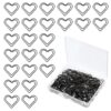 Giantree 100Pcs Love Heart Shaped Paper Clips, Small Paper Clips Cute Paper Clips, Cross Paper Clips, Stainless Steel Metal Paper Clips Bookmarks for Document, Note, Wedding Decoration, Crafts(Black)