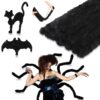 Giegxin 1 Pc Extra Thick Pipe Cleaners 39.37 Inch Black Chenille Stems Large Fuzzy Bendable Sticks for Halloween Crafts Supplies and DIY Projects Art School Projects Stem Soft Plush
